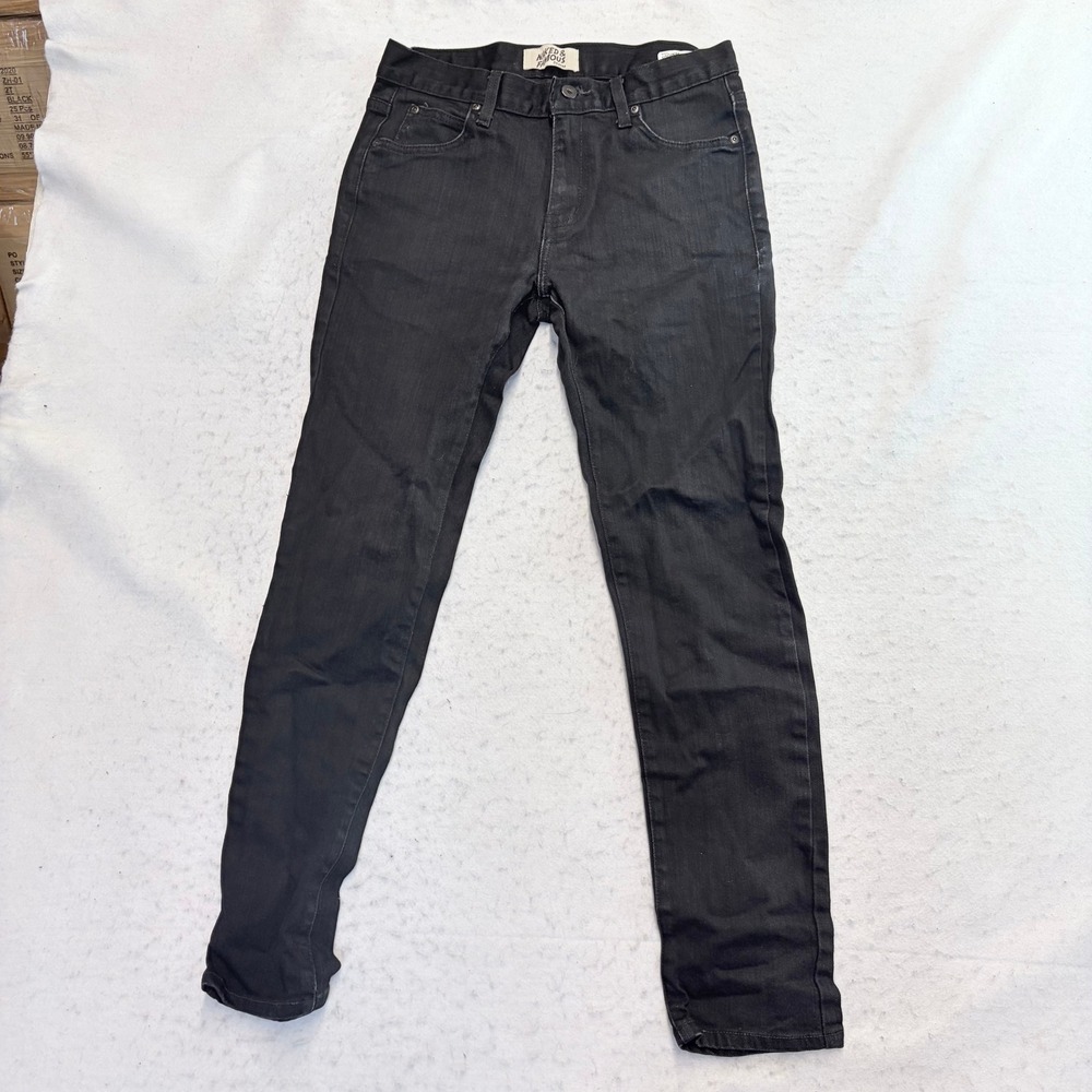 Naked & Famous Super Guy Jeans Mens 31 Black Power Stretch Slim Tapered